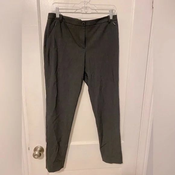Calvin Klein Womens Cropped High Rise Skinny Pants Gray 4